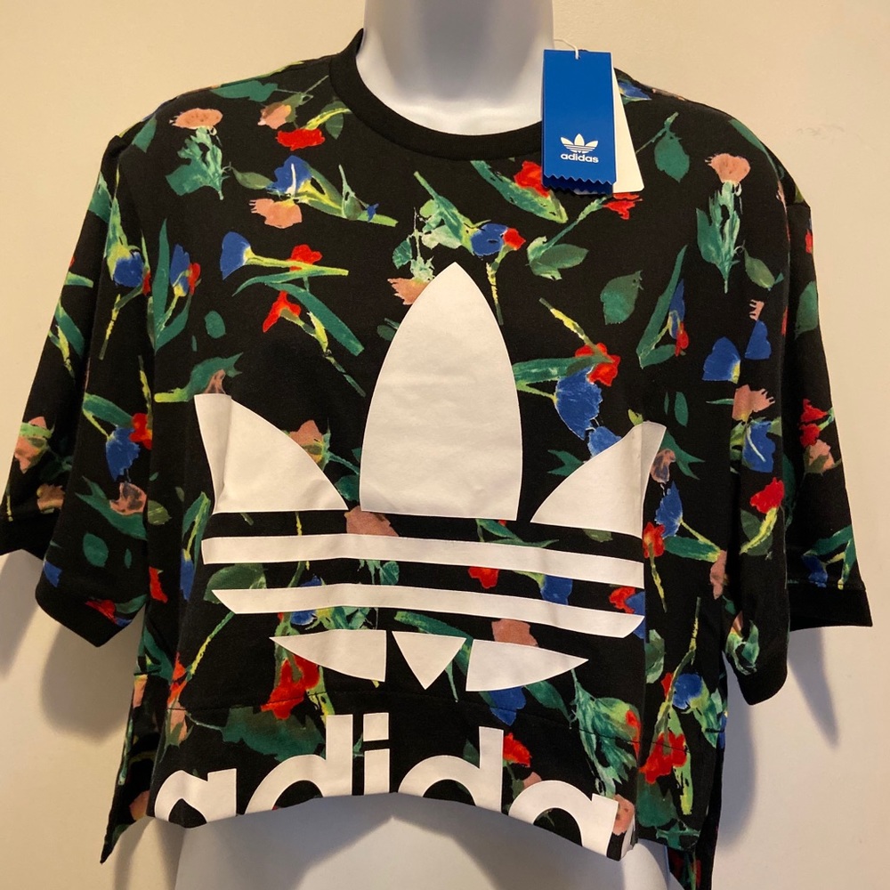 Adidas Black Combo Crop Top X-small